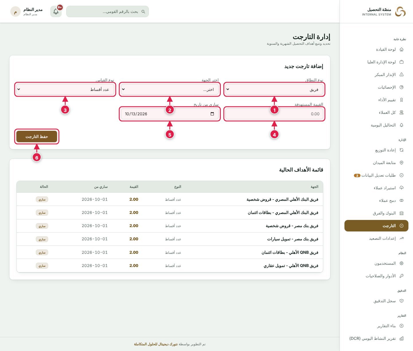 صفحة التارجت